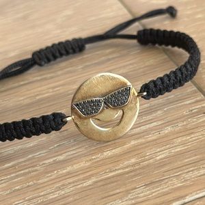 The Twist Joe Cool Emoji Gold Black Diamond Bracelet